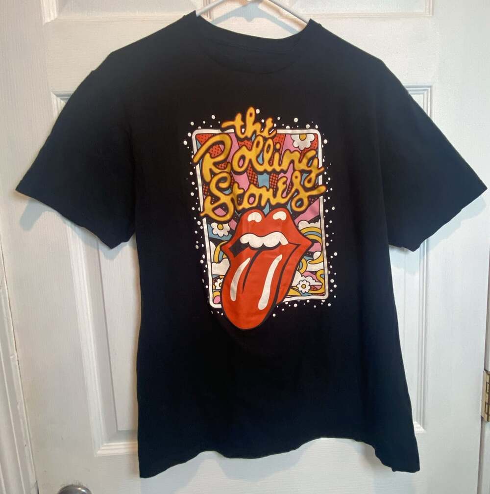 Band T-Shirt The Rolling Stones Size L (42/44) Black Graphic Tee